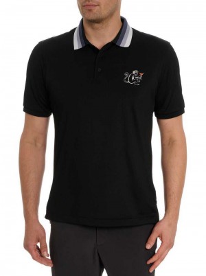 Black Robert Graham Monkey Business Polo | 634891JCY
