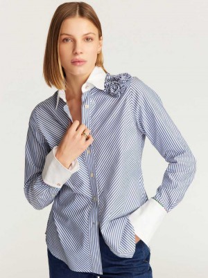 Blue Robert Graham Priscilla Shirt | 251764ZMP