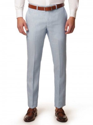 Light Blue Robert Graham Linen Dress Pant | 946728XWH