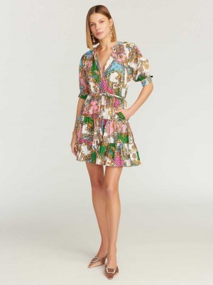 Multi Robert Graham Sydney Short Sleeve Dress | 136078VNQ