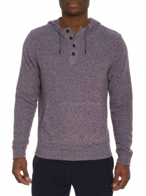 Purple Robert Graham Ainsworth Performance Long Sleeve Knit | 703649FSU