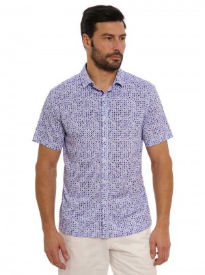 Purple Robert Graham Zambia Short Sleeve Knit Shirt | 746019RUA